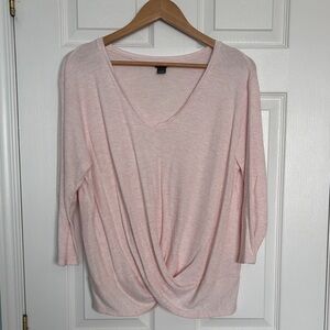 Eddie Bauer draped front waffle knit top